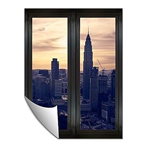 Wall Paper Small Wall Mural City at Night Wall Art Removable Wall Decoration for Bedroom Living Room - 24x32 inches