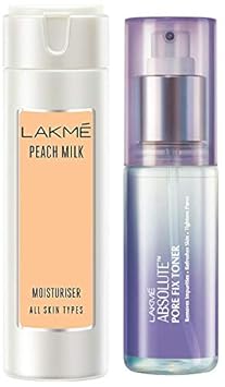 Lakme Peach Milk Moisturizer Body Lotion 200 ml & Lakme Absolute Pore Fix Toner, 60ml