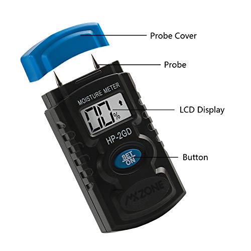 Digital Wood Moisture Meter With LCD Display, Handheld, Pin Type, Moisture Tester Detects Moisture in Wood, Firewood, Bamboo(Battery Included)