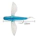 Ownsig Seawater Fishing Soft Wings Bait Hook Flying Fish Lure Boat Trolling Tuna Mackerel Baits Fishing Accessory 22cm Artificial Bait with Hook Blue