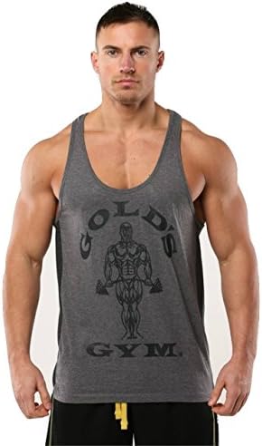 PunaFlex Gold's Gym Mens Tank Top … (Medium, Grey/Black)