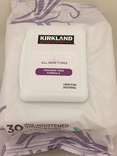 Kirkland Hypoallergenic Paraben Free Gentle Makeup Remover Daily Facial Pre-Moistened Towelettes (30 count)