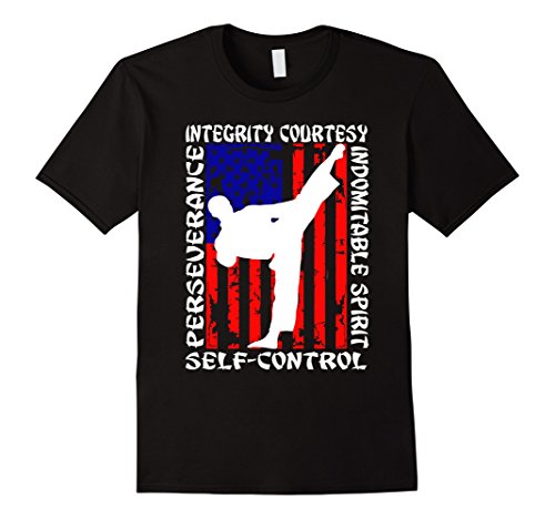 Mens martial arts t shirt - taekwondo 5 tenets taekwon-do medium …