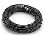 THE CIMPLE CO - 50' Feet, Black RG6 Coaxial Cable - Made in The USA - with Rubber booted - Weather Proof - Outdoor Rated Connectors, F81 / RF, Digital Coax for CATV, Antenna, Internet, Satellite