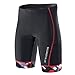 MY KILOMETRE Mens Triathlon Shorts with Adjustable Drawstring Easy Reach Leg Pockets Chamois for Long-Distance Tri Race (Black-red Large)