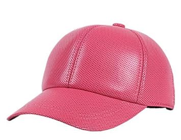 pink and white polo hat
