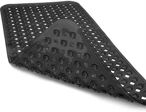 Bathsafe Original Bath Tub Shower Mat Safety Powerful Suction Bath Mat Non-slip Long Bathtub Mat,88x40CM,Antibacterial, BPA, Latex, Phthalate Free,Machine Washable(Black)