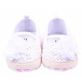 M2cbridge Baby Girl's Bow Dress Shoe Infant Toddler Pre-walker Crib Shoe (6-12 Months, White knit)