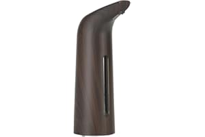 400ml Automatic Liquid Soap Dispenser Wood Grain Pattern Battery Operated Touchless Disinectant Machine for Bathroom Toilet K