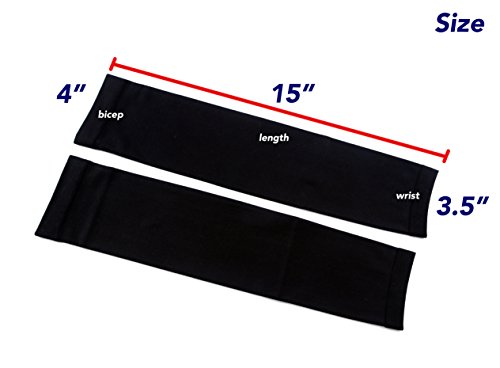 Woosung Cooling Warmer Arm Sleeves for Men Women Kids UV Protective, Assorted Color 1 Pair (Black, Linear Shape)