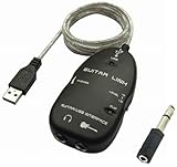 USB Guitar Interface Link Cable for PC/Mac Computer Recording and a 1/4-Inch / 3.5mm Adapter
