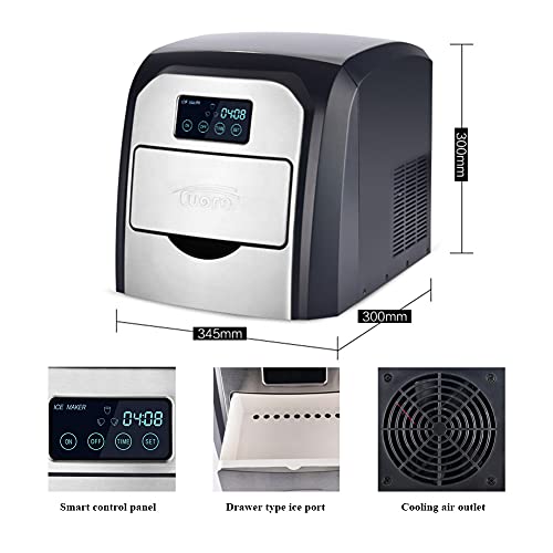 FRIDGE Eiswürfelmaschine 15kg Eiswürfel 24h Eismaschine 10Minuten Produktionszeit Eiswürfelbereiter Eiswürfel Größen Ice… – Bild 8