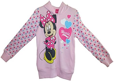 Minnie Mouse hoodie - Officially Licensed Disney Minnie Mouse Girls Pink Zip Up Hoodie (Small)