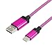 Lucoo Type C Male Connector to Type A Male Data Cable For ZTE Zmax Pro Z981(Hot Pink)