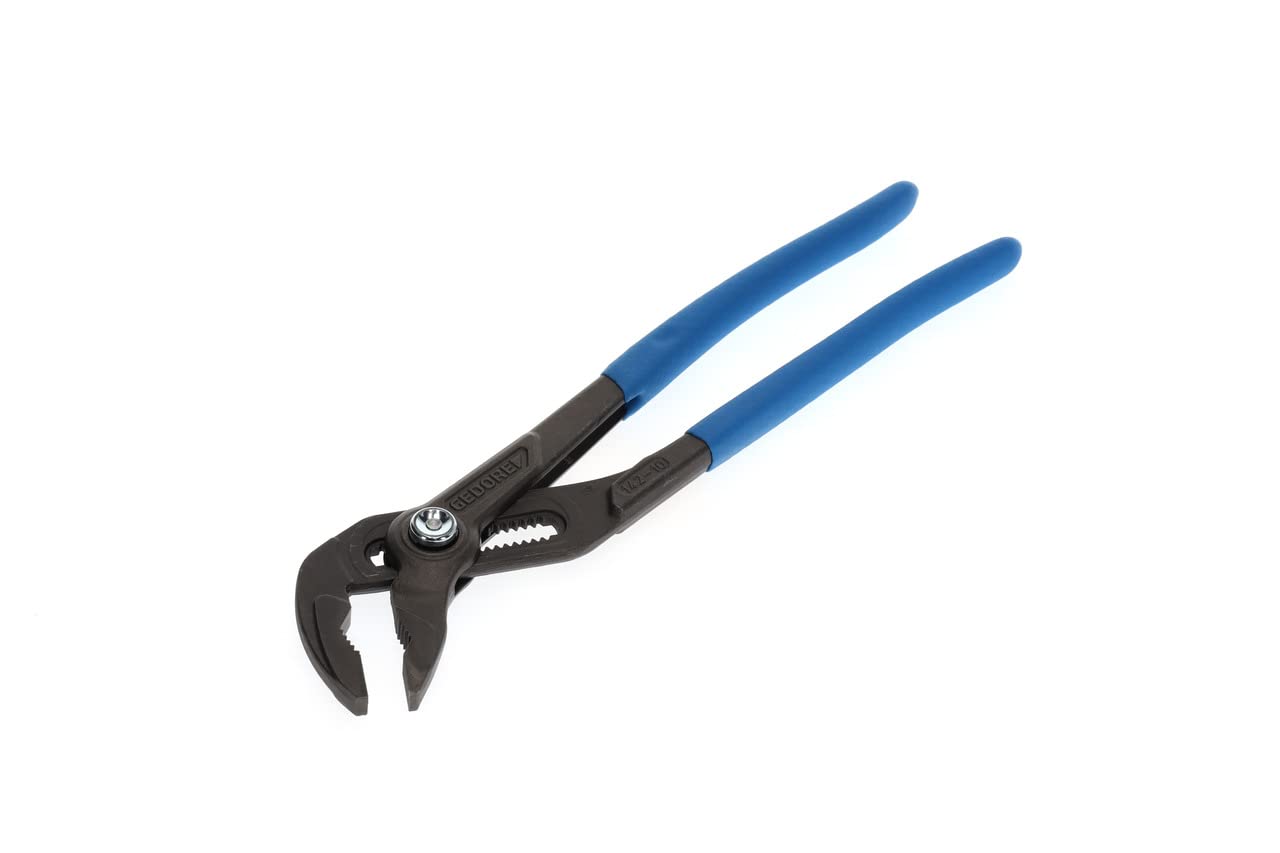 GEDORE Water pump pliers, Clamping width to 38 mm, Pushbutton width setting, Finger protection, Flat, Chrome-plated, 142 10 TL