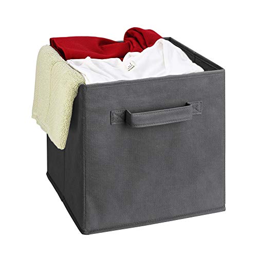 Staron  6-Pack Foldable Fabric Cloth Storage Cubes Shelves Baskets Bins Containers Home Decorative Closet with Handles Organizer Household Cloth Collapsible Box Toys Storages Bedroom Drawer (Grey) - Thumbnail 5