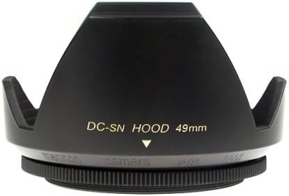 Mennon DC-sn 49 Improved Screw Mount 49mm Flower Lens Hood with Cap, Black