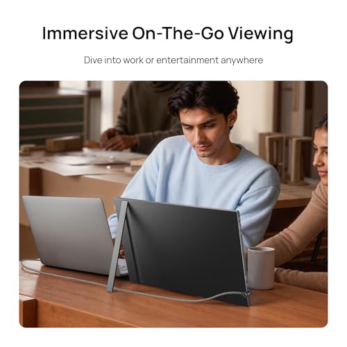 ARZOPA Monitor Portátil 17.3", 1080P FHD 103% sRGB IPS Monitor Portátil Monitor Gaming Soporte Integrado HDMI USB C Pantalla Externa con Altavoces Duales para PC Mac Teléfono Xbox Switch PS5 - A1M