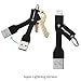 ChargeTech - Apple-Certified MFi Lightning 8-Pin Keychain Charging Cable for iPhones, iPads Other Apple Devices - Key Chain fits iPhone 5/5s/5c 6s Plus iPod 5g [BLACK]