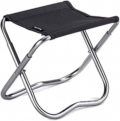 Lweisty Aluminium Alloy Stool Foldable Portable Camping Stools for Traveling Camping Beach Outdoor Fishing Hunting Golfing (Black)