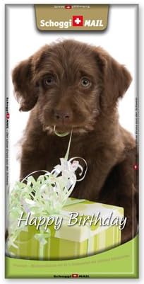 Greeting Card & Premium Swiss Chocolate, Birthday Card - Happy Birthday, Hund