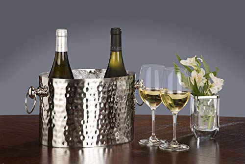 Chic Chill 2-Bottle Wine Chiller Ice Bucket | Keeps Bottles Cold Without Touching Ice | Handcrafted Artisan Design | Patented Technology | Stainless Steel