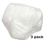 3PK Reliamed Adult Waterproof Soft Vinyl Plastic Pant Diaper Incontinent S-XXL (Adult Large Fits 34"-42" waist)