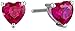Sterling Silver and 14k Yellow Gold Diamond Accent and Created Ruby Heart Pendant Jewelry Set