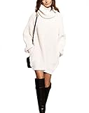 Sarin Mathews Autumn Womens Cowl Neck Long Sleeve Knit Baggy Pullover Sweater White XL