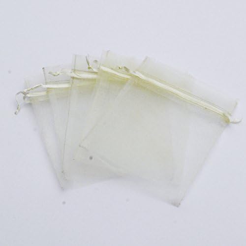100 pcs 4x6" (10x15cm) Organza Bags Wedding Favor Bags Party Gift Bags Candy Bag Jewelry Pouch Drawstring Bag FB999 (Ivory - FB010)
