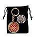 YOUNGFIT Aeiniwer Gifts for Firefighter - Maltese Cross Firefighter Prayer Coin & Fireman Keychain with Black Velvet Gift Pouch