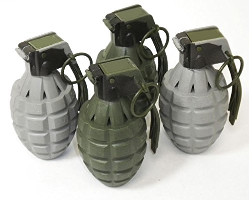 Set of 4 Kids Toy B/o Army Style Grenades with Light and Sound for Pretend Play - Thumbnail 5