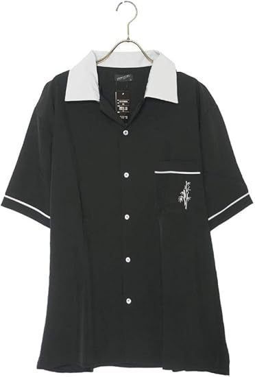 Amazon メンズナーレ Mensnare メンズ 和柄刺繍入りボーリングシャツ ボウリングシャツ オープンカラー 半袖 配色切替 Q0617 01 シャツ 通販