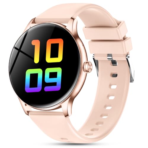 Elegant Women's Smartwatch with Phone Function, 1.39 Inch Full Touch Screen Fitness Tracker, 120+ Sports Modes, IP68 Waterproof Smart Watch with Heart Rate, SpO2, Sleep Monitor for iOS Android, Pink