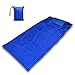 The Friendly Swede Sleeping Bag Liner Ultralight - Thin Travel Sheets for Hotel; Silky Feel Camping Sheets & Adult Sleep Sack for Backpacking and Hiking; Travel Sleeping Bag - Blue (Velcro)