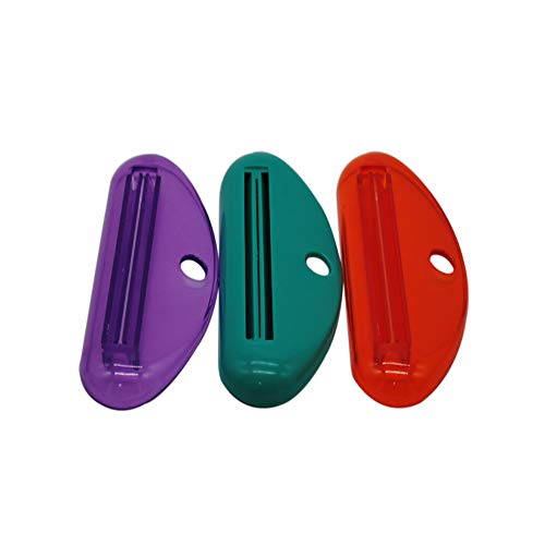Hunzed Toothpaste Extruder, 2pcs Bathroom Home Tube Rolling Holder Squeezer Cartoon Toothpaste Dispenser (Purple)