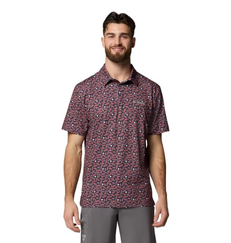 Columbia Men's Super Slack Tide II Stretch Polo, Nocturnal Fish Nation, Medium at Amazon