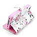 iphone 4 Case,iphone 4S Case, Welity Cute Fashion Pink Flowers Graphic Magnetic Snap Wallet Flip PU Leather With Stand Cover Case for Apple iPhone 4/4S/4G and one gift