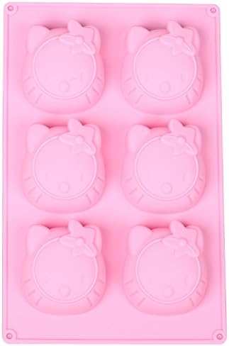 Ebake Reusable Cartoon Silicone Mold for Cake, Chocolate, Jelly, Candy and Ice cubes (Kitty, Pink)