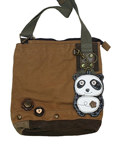 Chala Panda Patch Crossbody Handbag (Brown)