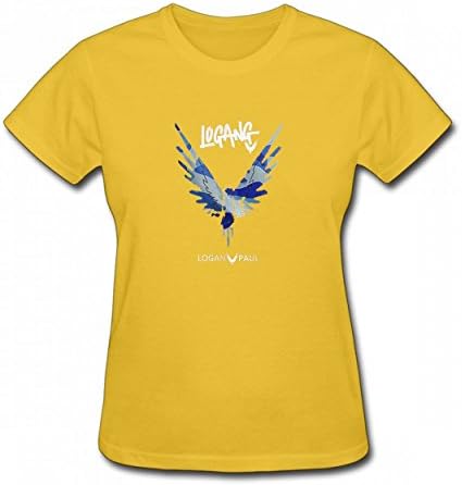 LCMFNF Logang Word Maverick colorful Tshirt Printed Cotton T-Shirts Tops Logo Women's Tee Gold