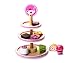 Cubbie Lee Wooden Afternoon Tea Play Food Dessert Stand Toy for Girls & Boys, Preschool Age Toddlers to Serve Pastries & Treats During Play Tea Parties.