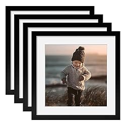 KINLINK 9x9 Picture Frames Black, Square Photo