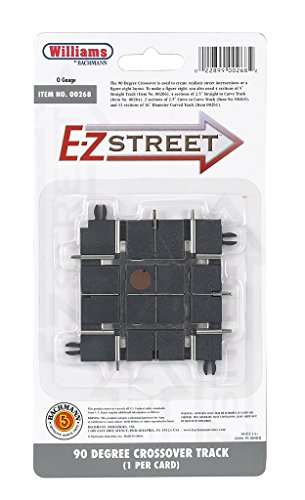 Williams by Bachmann E-Z Street 90 Degree Crossover Track 1 Per Card - O Scale