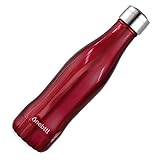 Stainless Steel Water Bottle, Double Wall Vacuum Insulated, Sports Water Bottle, Gym Bottle, Leak Proof Design, Ideal for outdoor, travel, hiking (Red/Black/White), 400ml /13.5oz - Onebttl Aqua