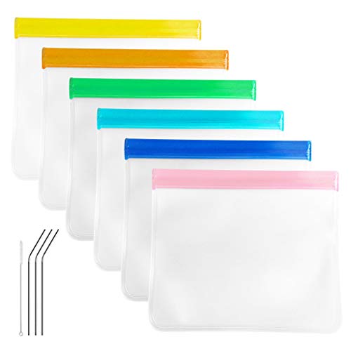 Ranoff Reusable Food Storage Bag 6 Pieces Sealed Vegetable and Fruit Snacks Frozen Bags (Multicolor)