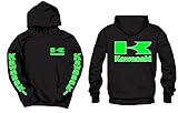 Kawasaki Front, Back, & Sleeves Logos Hoodie