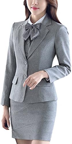 MFrannie Women Long Sleeve Blazer and Skirt Office Lady 2 Piece Suit Set
