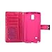 IZENGATE Samsung Galaxy Note 4 Wallet Case - Executive Premium PU Leather Flip Cover Folio with Stand (Deep Rose Pink)
