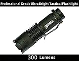 NEW Professional Grade Ultra Bright Tactical Flashlight 300 Lumen LED Water Resistant Zoomable Spotlight Best Tool For Boy Scouts Bugout Bag Power Outage Great Camping Lantern Outdoor Survival Gear